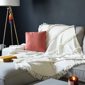 Uncommon James Handmade Cotton Fringe Throw